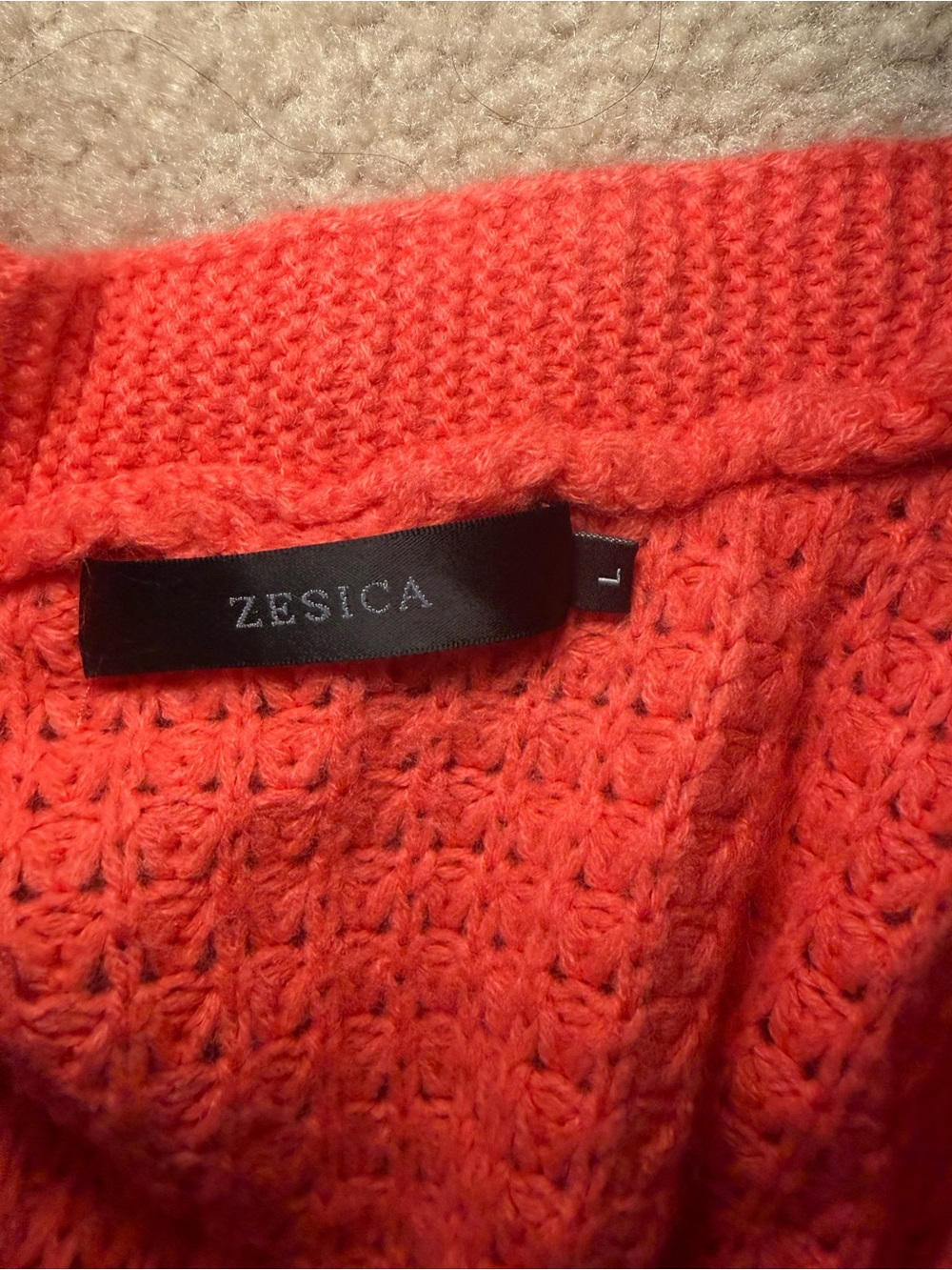 Coral Open-Front Knit Cardigan Sweater - Picture 2 of 2